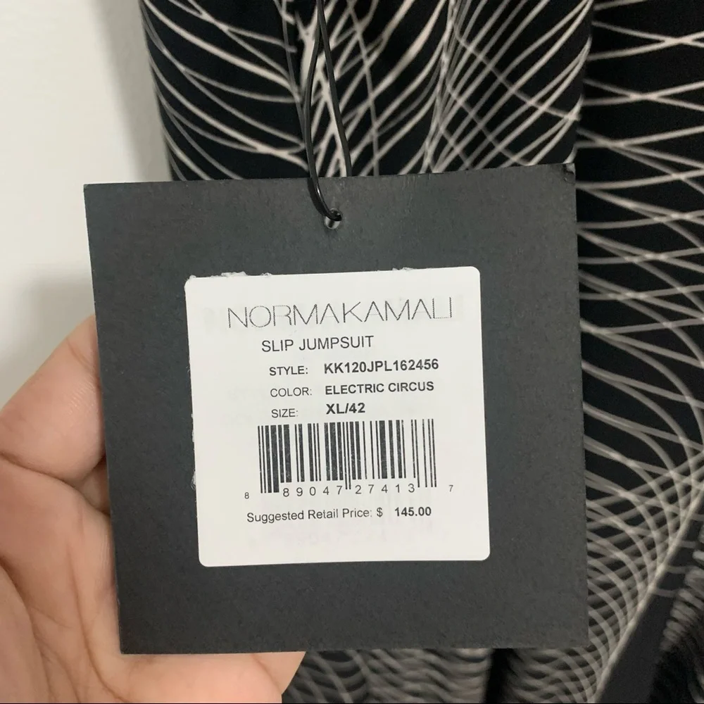 New Norma Kamali slip jumpsuit in Electric circus black Size XL - Picture 7 of 7